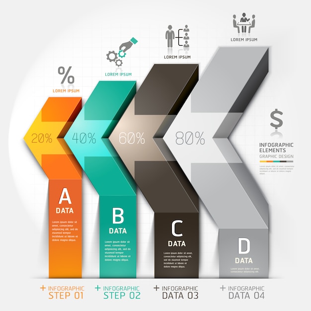 Treppenhausdiagramm-geschäftsschrittwahlen des pfeiles 3d.