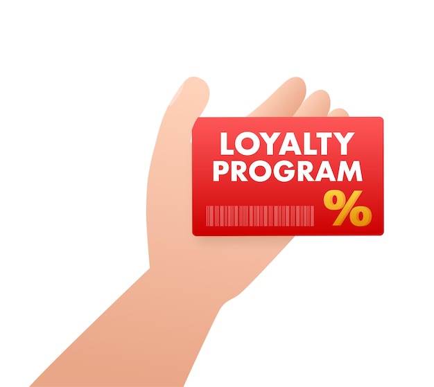 Treueprogramm im flachen stil rabatt-coupon 3d-coupon-belohnung rabatt-treueprogramm-promotion