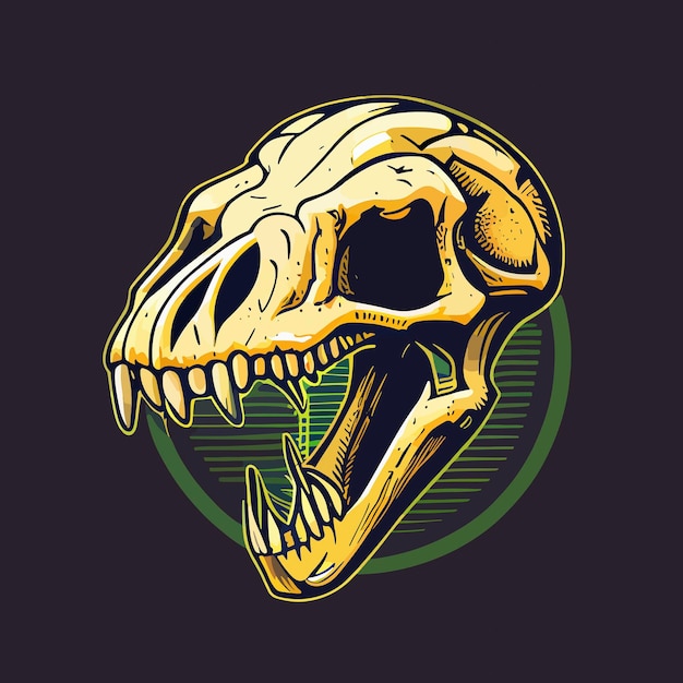 Trex-Schädel-Vektor-Symbol Illustration Dinosaurier-Tyrannosaurus-Schädel