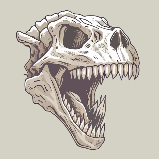 Vektor trex-schädel-vektor-symbol illustration dinosaurier-tyrannosaurus-schädel