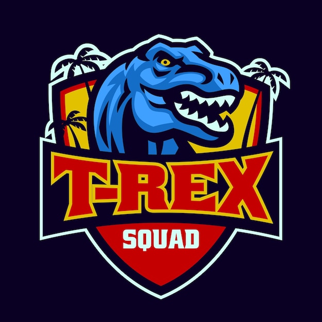 Trex-team-maskottchen-logo-illustration