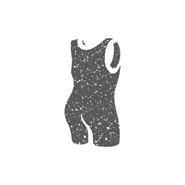 Triathlon-anzug-symbol in grunge-textur-vektor-illustration
