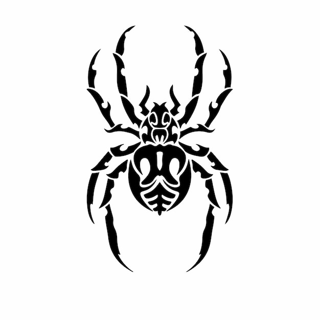 Tribal spinnenkopf logo tattoo design schablone vektor illustration