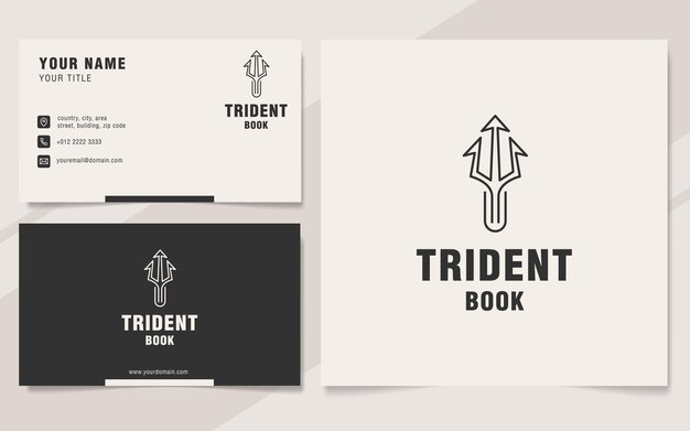 Trident-buch-logo-vorlage im monogramm-stil