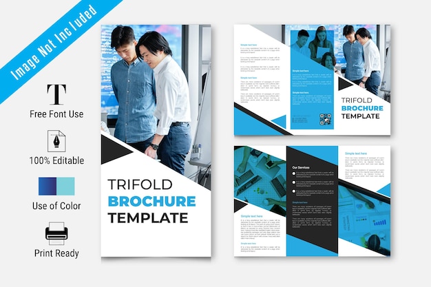 Trifold-broschüre corporate minimal business promo education präsentation marketing