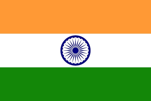 Vektor trikolore der indischen nationalflagge in offiziellen farben und korrekten proportionen, vektorgrafik