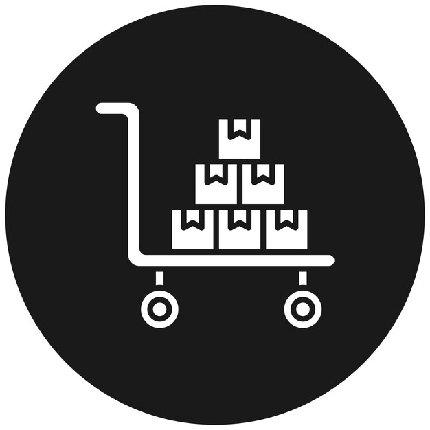 Vektor trolley-vektor-symbol kann für delivery- und logistik-ikonen verwendet werden
