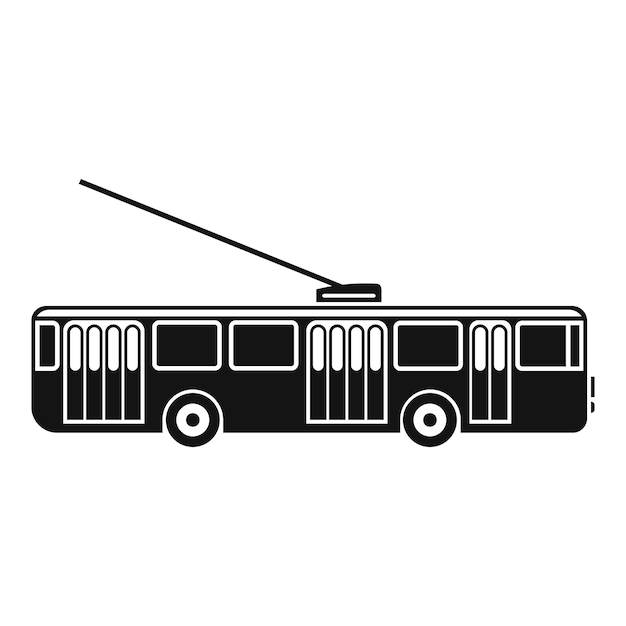 Trolleybus-symbol einfache illustration des trolleybuss-vektor-symbols für das webdesign