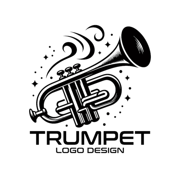 Vektor trompeten-vektor-logo-design