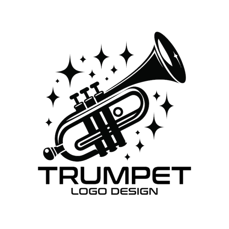 Vektor trompeten-vektor-logo-design