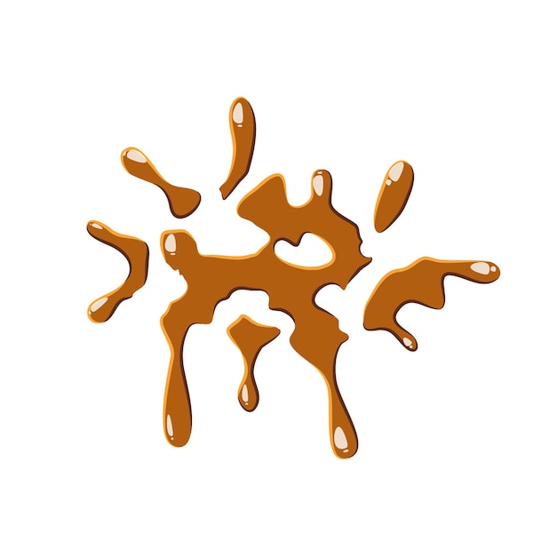 Vektor tropfen karamell-symbol isoliert auf weißem hintergrund symbol für süße
