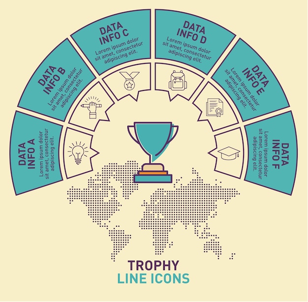 Trophäe infographik vorlage vektor-design