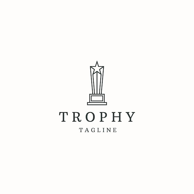 Trophäe logo symbol design vorlage flache vektor illustration