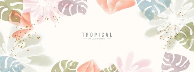 Tropische Blätter Banner Hintergrund Tropische Banner für florale Gestaltungselemente