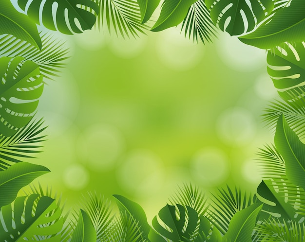Tropische Blätter Rahmen isoliert Natur Hintergrund