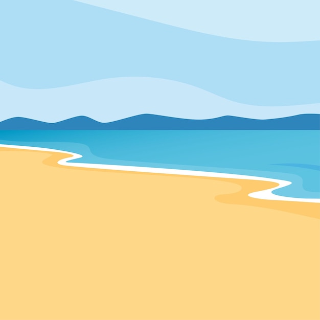 Tropische Landschaft Schöner Meeresstrand an einem guten sonnigen Tag Vektorillustration