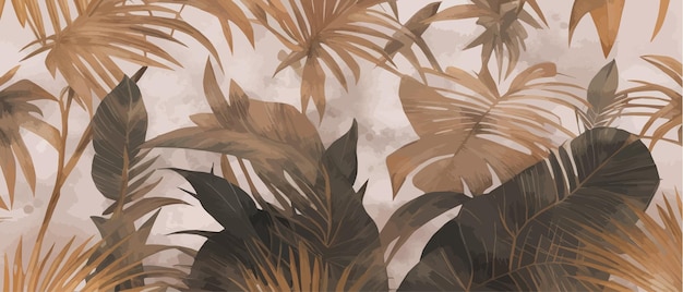 Vektor tropische palmblätter nahtlose vektor florale hintergründe sepia vektor natur illustration als