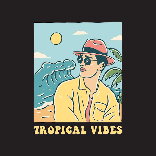 Tropische vibes-illustration