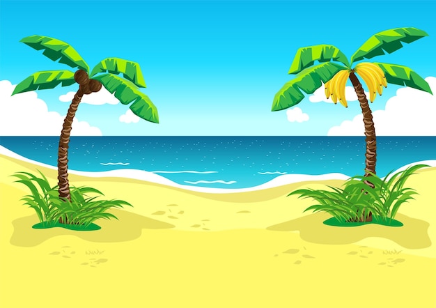 Tropischen strand mit palmen