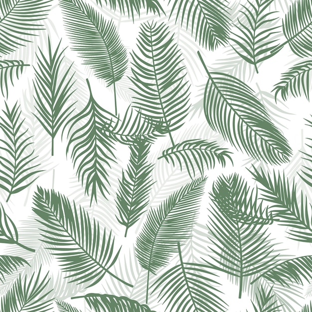 Tropischer Hintergrund Palmblätter Vektor nahtloses Muster