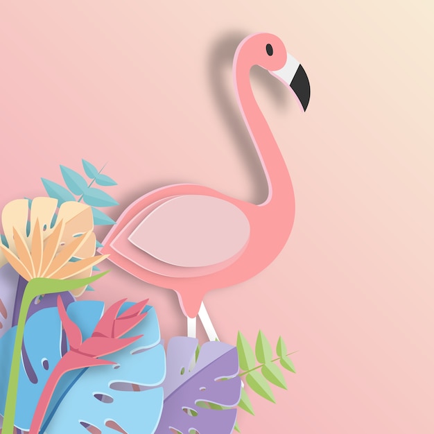 Tropisches Blatt und Flamingo Sommer Banner