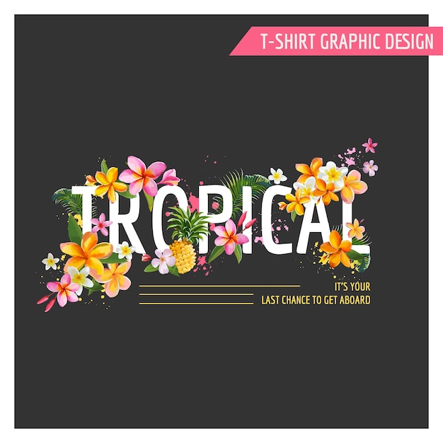 Tropisches blumen-grafikdesign