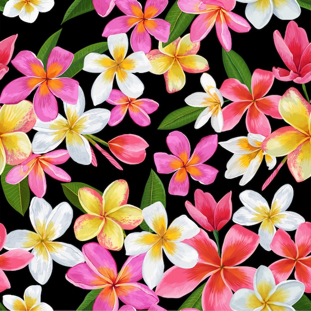 Tropisches Blumen-nahtloses Muster