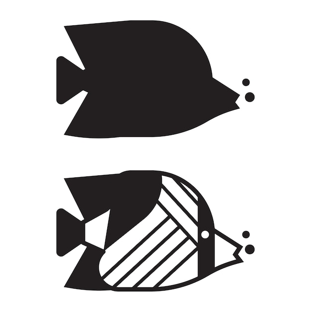 Vektor tropisches fisch-ikon oder -logo