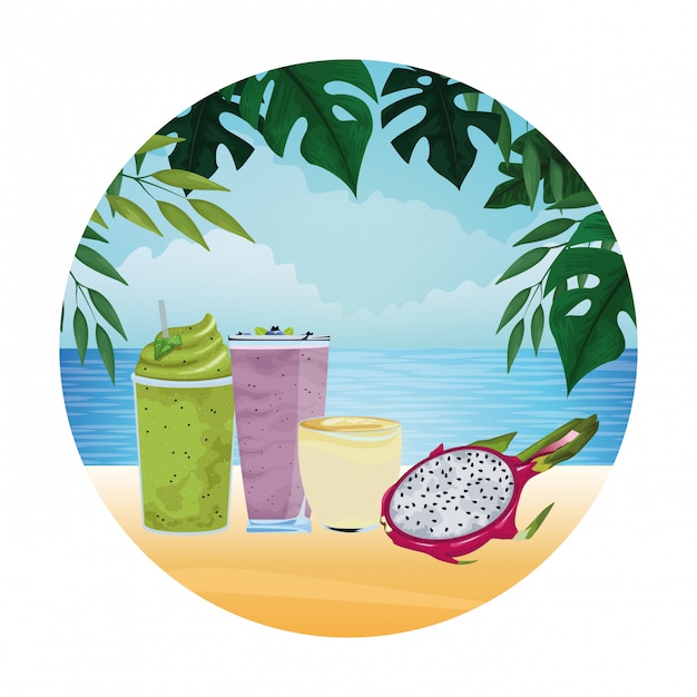 Tropisches frucht- und smoothiegetränk