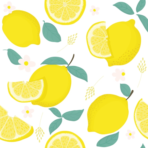 Tropisches nahtloses Muster mit gelben Zitronen.