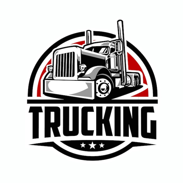 Trucking 18 wheeler firmenlogo vektor illustration. am besten für lkw- und fracht-bezogenes logo