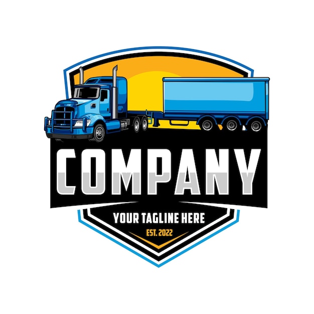 Vektor trucking-logo-lkw und anhänger