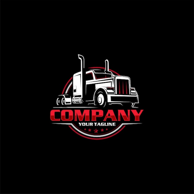 Vektor trucking-logo-lkw und anhänger