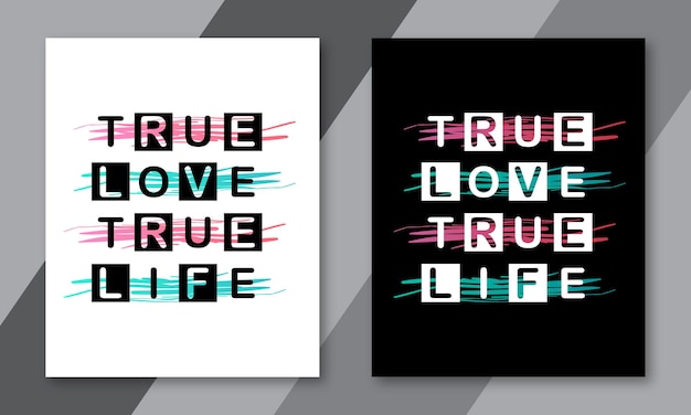 True Love True Life Typografie für t shi
