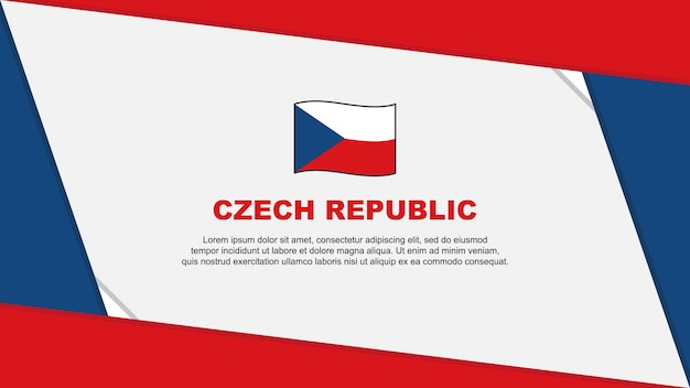 Tschechische republik-flagge abstrakter hintergrund-design-vorlage tschechische republik-unabhängigkeitstag-banner-karikatur-vektor-illustration tschechische republik-karikatur