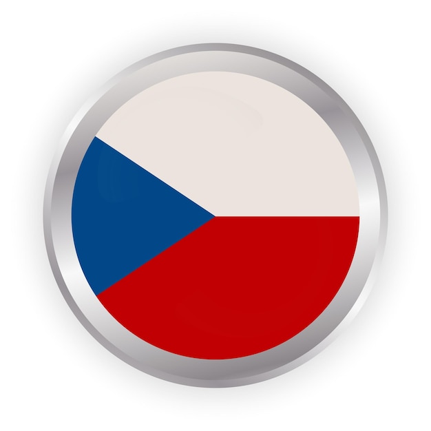 Tschechische Republik Flagge Vektor Runde Symbol Illustration