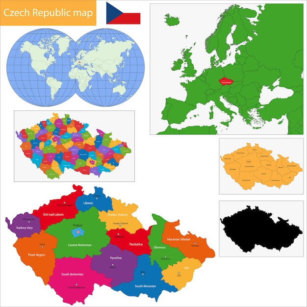 Vektor tschechische republik karte