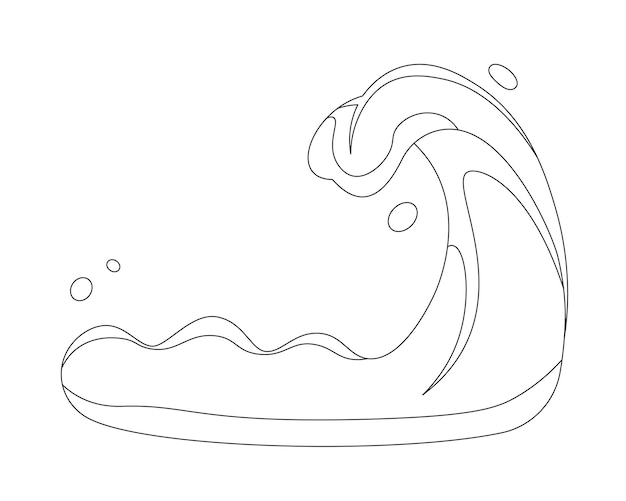 Tsunami-Riesenwelle, monochromes, flaches Vektorobjekt, Naturkatastrophe, editierbares Schwarz-Weiß-Symbol mit dünner Linie, einfache Cartoon-Clip-Art-Spot-Illustration für Web-Grafikdesign