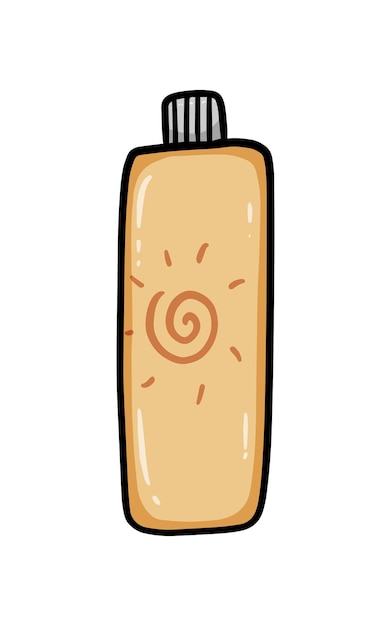 Tube sonnenschutz sonnencreme kosmetik doodle linear cartoon coloring