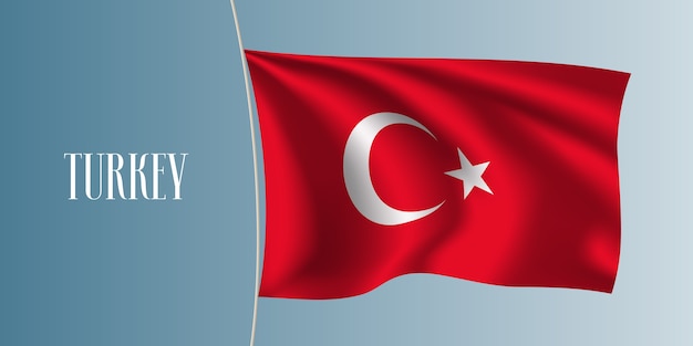 Türkei, die flaggenillustration schwenkt