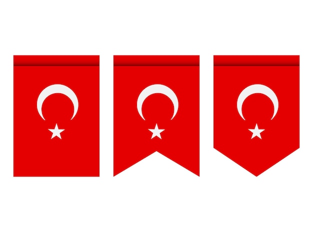 Türkei-flagge oder wimpel isoliert auf weißem hintergrund. wimpel-flag-symbol.