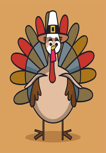 Türkei Happy Thanksgiving Design Clipart 2D Vektor