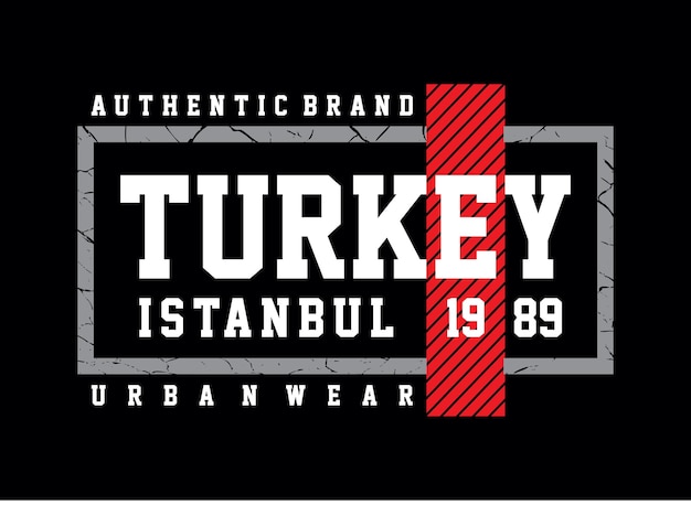 Türkei istanbul typografie-design-t-shirt bereit, premium-vektor zu drucken