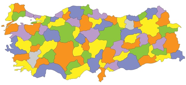 Türkei-karte mit stadtgrenzen