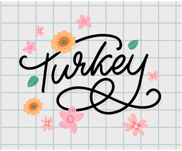 Türkei-schriftzug handgeschriebener name des landes vektor-design-vorlage