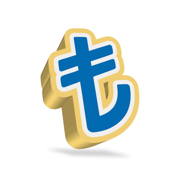 Türkische Lira 3D-Symbol