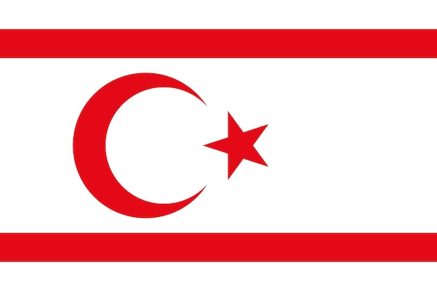 Türkische republik nordzypern flagge einfache illustration für unabhängigkeitstag oder wahlen