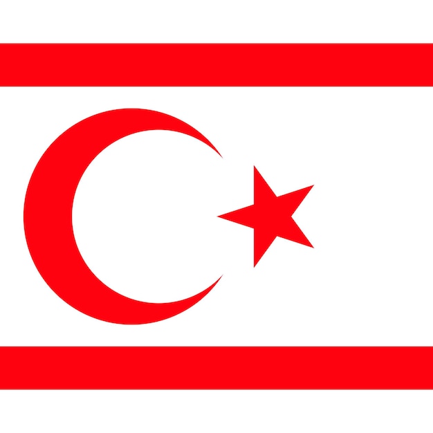 Türkische republik nordzypern flagge offizielle farben vektorillustration