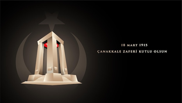 Türkischer Nationalfeiertag vom 18. März 1915, dem Tag des Sieges von Canakkale. Monument.