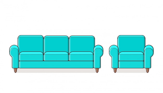 Türkisfarbenes couch-set